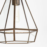 Prima Gold Metal and Glass Pyramid Pendant Light - Ornate Home
