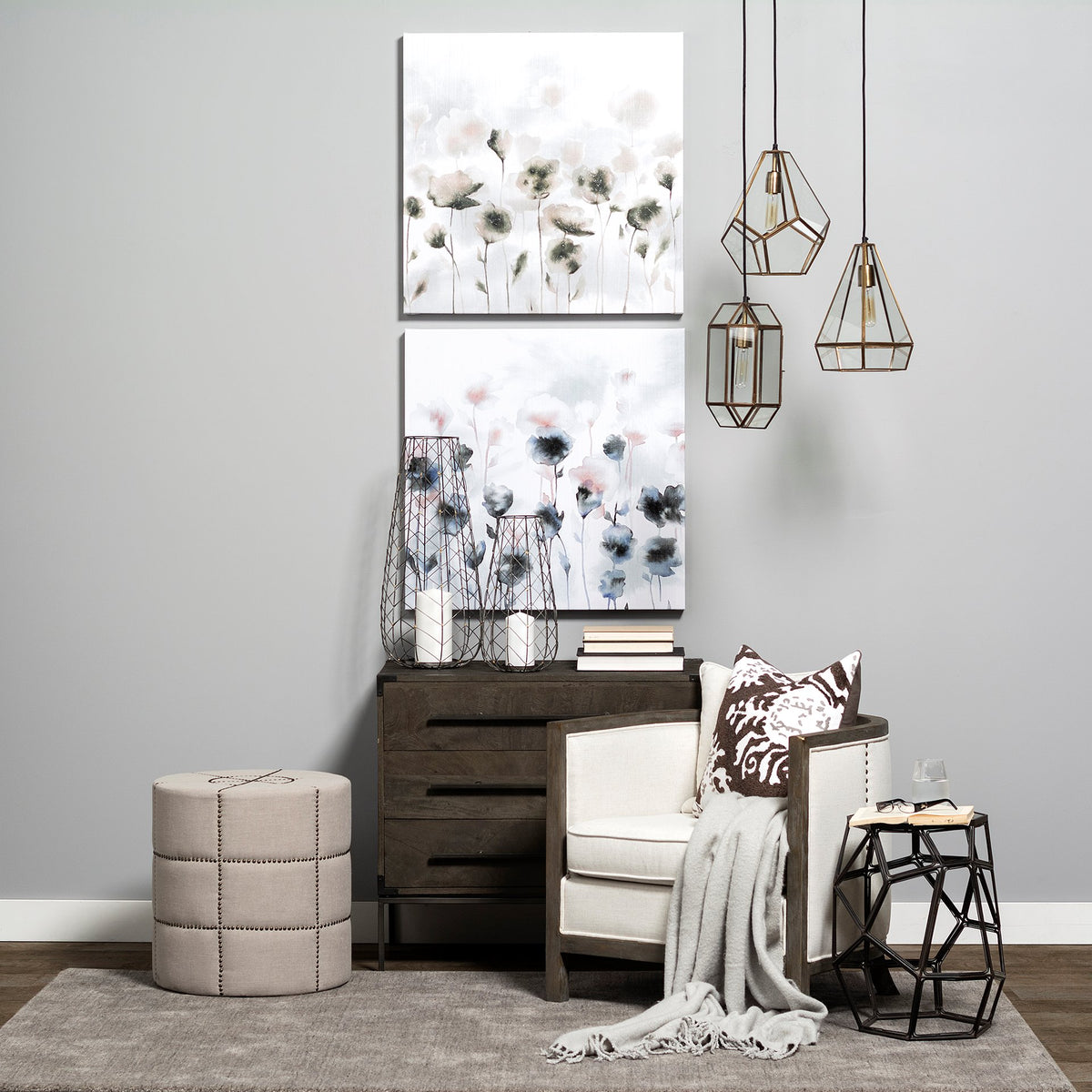 Prima Gold Metal and Glass Pyramid Pendant Light - Ornate Home