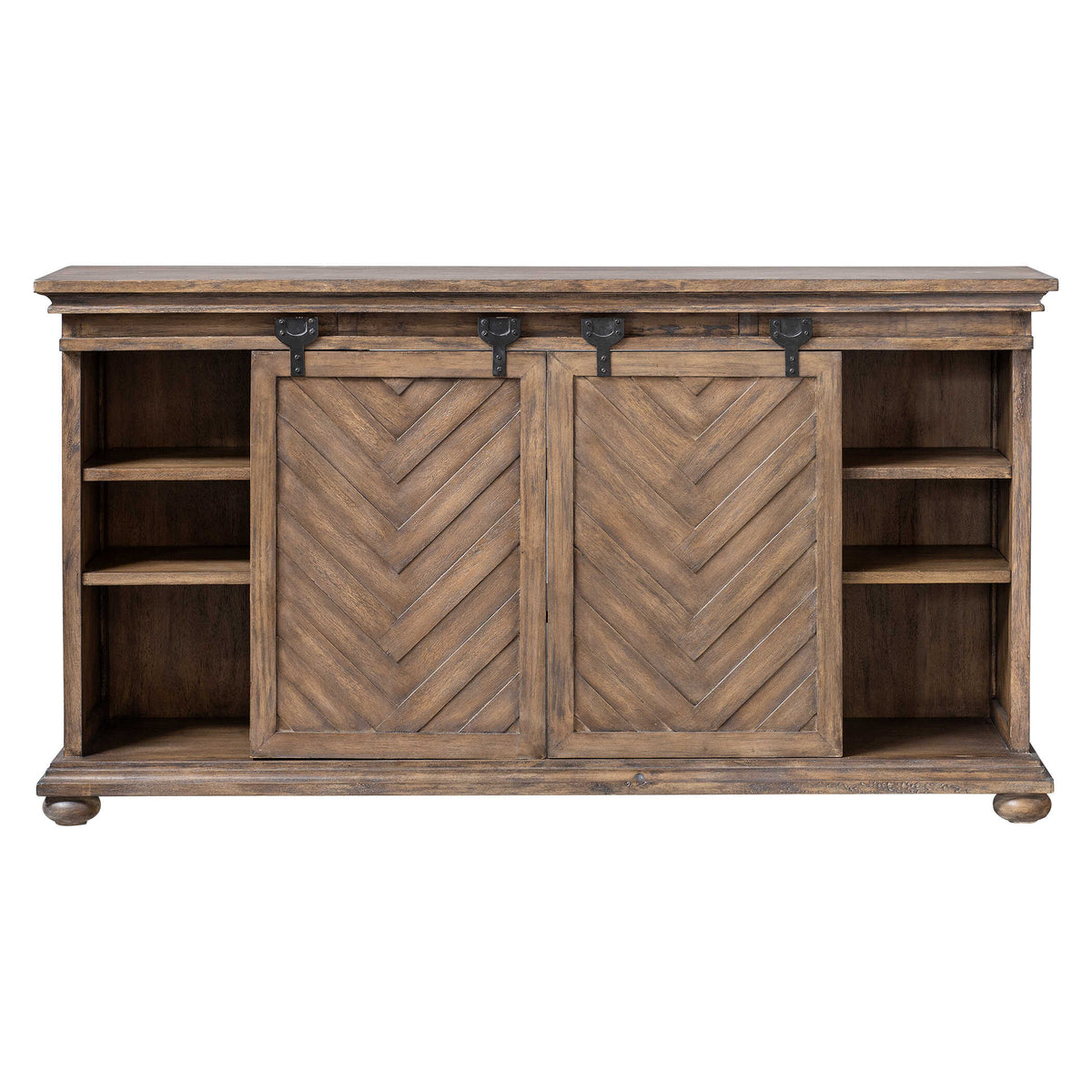 Primalia Barn Door Brown/Woodtone Media Console - Ornate Home