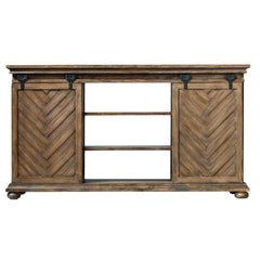 Primalia Barn Door Brown/Woodtone Media Console - Ornate Home