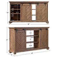 Primalia Barn Door Brown/Woodtone Media Console - Ornate Home