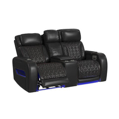 Prime Time Jett Black 3-Piece P3 Living Room Set with Red Stitching - Ornate Home
