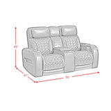 Prime Time Jett Black 3-Piece P3 Living Room Set with Red Stitching - Ornate Home