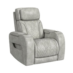 Prime Time Leather Gel Light Grey P3 Recliner - Ornate Home