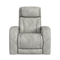 Prime Time Leather Gel Light Grey P3 Recliner - Ornate Home