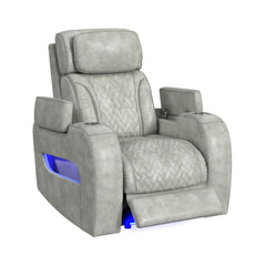 Prime Time Leather Gel Light Grey P3 Recliner - Ornate Home