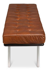 Prince Albert Brown Bench Leather - Ornate Home