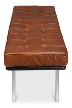 Prince Albert Brown Bench Leather - Ornate Home