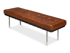 Prince Albert Brown Bench Leather - Ornate Home