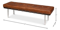 Prince Albert Brown Bench Leather - Ornate Home
