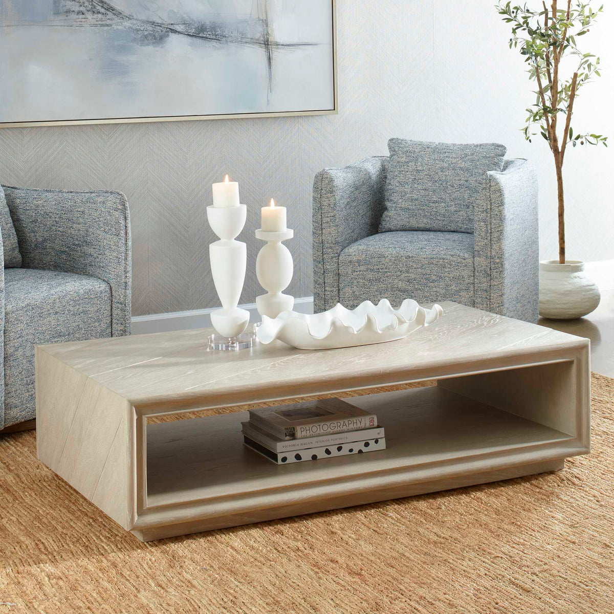 Prism Light Oak Coffee Table - Ornate Home