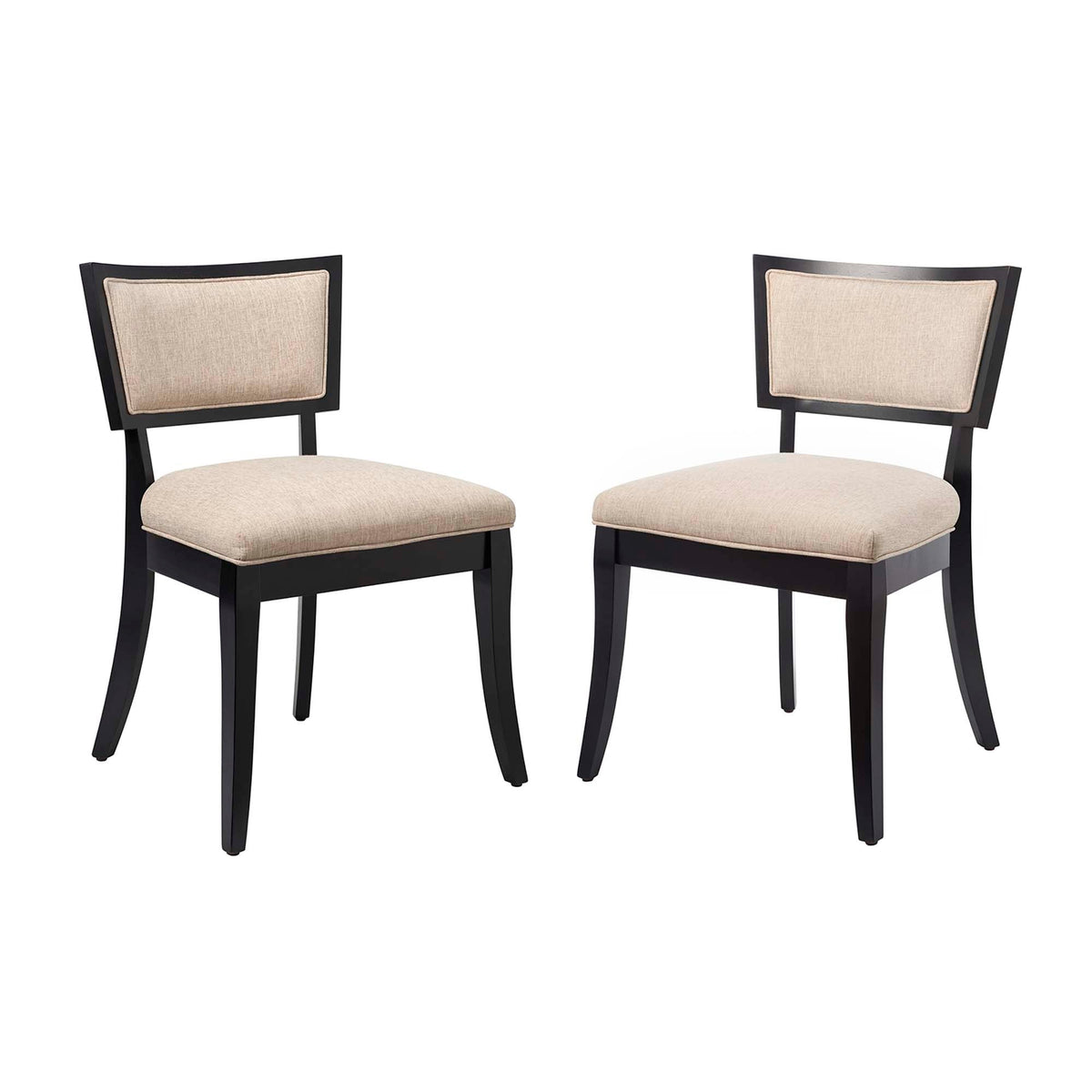 Pristine Beige Upholstered Fabric Dining Chairs (Set of 2) - Ornate Home