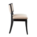 Pristine Beige Upholstered Fabric Dining Chairs (Set of 2) - Ornate Home
