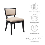Pristine Beige Upholstered Fabric Dining Chairs (Set of 2) - Ornate Home
