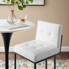 Privy Black/White Black Stainless Steel Upholstered Fabric Counter Stool - Ornate Home