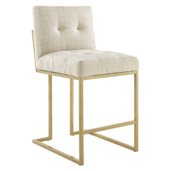 Privy Gold/Beige Upholstered Fabric Counter Stool (Set of 2) - Ornate Home