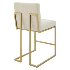 Privy Gold/Beige Upholstered Fabric Counter Stool (Set of 2) - Ornate Home