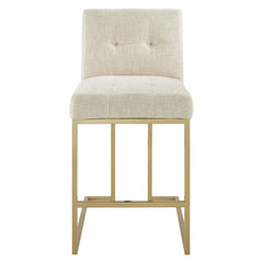 Privy Gold/Beige Upholstered Fabric Counter Stool (Set of 2) - Ornate Home