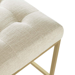 Privy Gold/Beige Upholstered Fabric Counter Stool (Set of 2) - Ornate Home