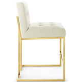 Privy Gold/Ivory Gold Stainless Steel Performance Velvet Counter Stool - Ornate Home