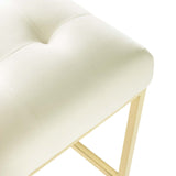 Privy Gold/Ivory Gold Stainless Steel Performance Velvet Counter Stool - Ornate Home