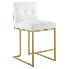 Privy Gold/White Gold Stainless Steel Upholstered Fabric Counter Stool - Ornate Home