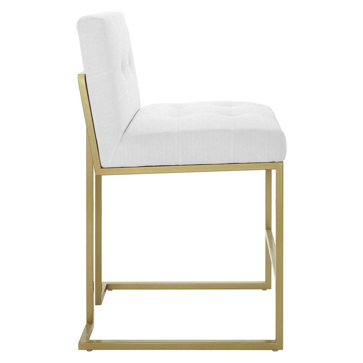 Privy Gold/White Gold Stainless Steel Upholstered Fabric Counter Stool - Ornate Home