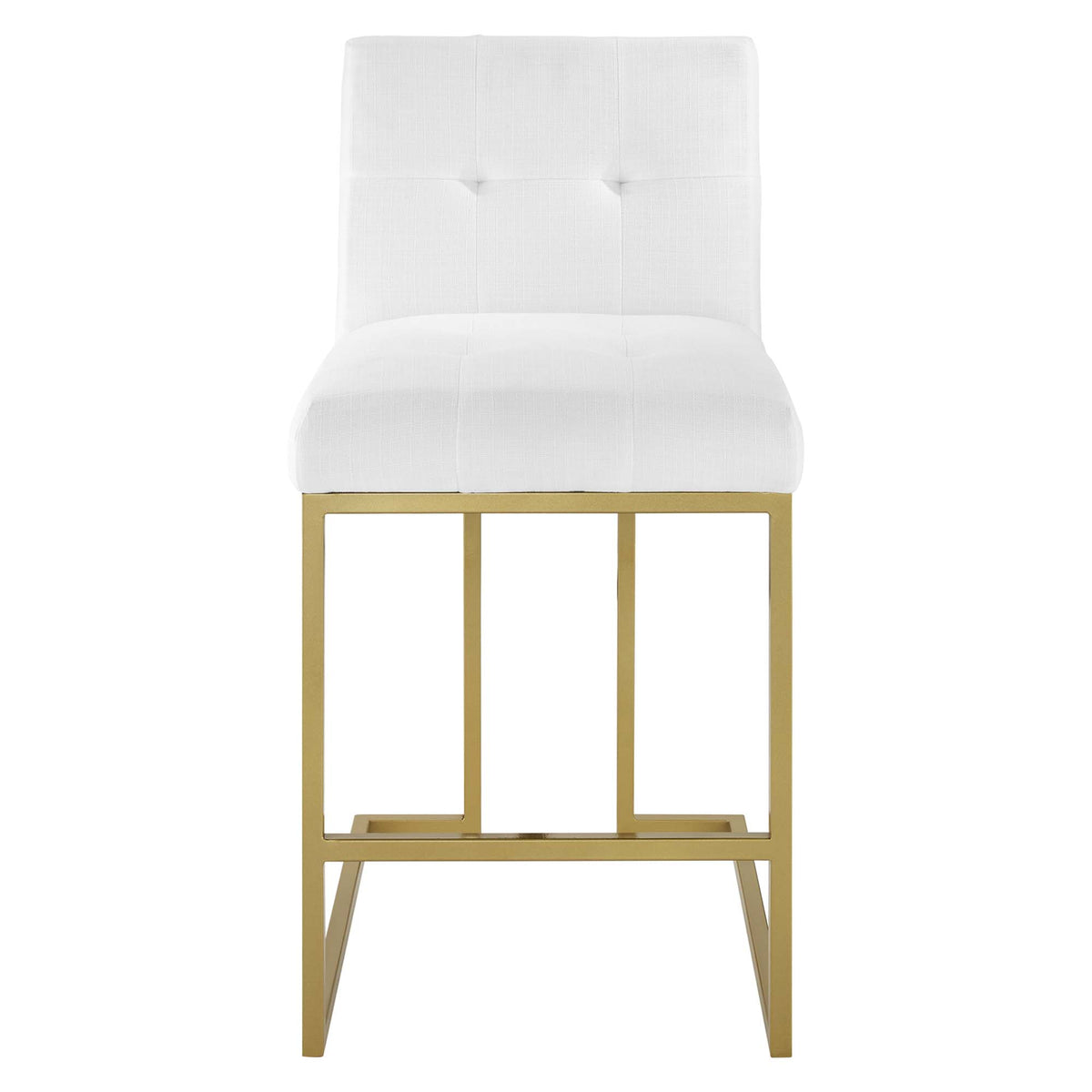 Privy Gold/White Gold Stainless Steel Upholstered Fabric Counter Stool - Ornate Home