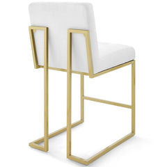 Privy Gold/White Gold Stainless Steel Upholstered Fabric Counter Stool (Set of 2) - Ornate Home