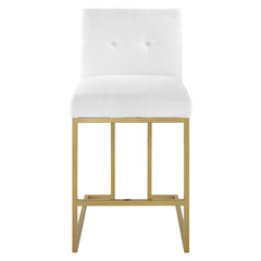 Privy Gold/White Upholstered Fabric Counter Stool (Set of 2) - Ornate Home
