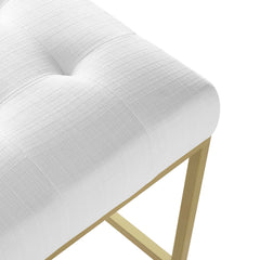 Privy Gold/White Upholstered Fabric Counter Stool (Set of 2) - Ornate Home