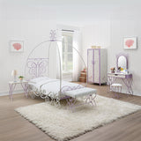 Priya II White & Light Purple Armoire - Ornate Home