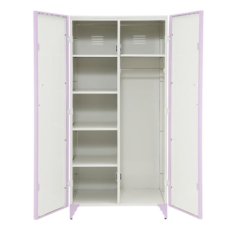 Priya II White & Light Purple Armoire - Ornate Home