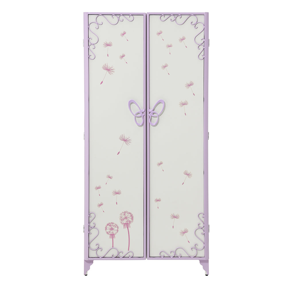 Priya II White & Light Purple Armoire - Ornate Home