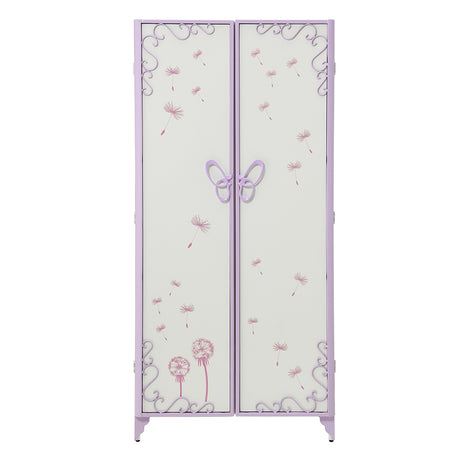 Priya II White & Light Purple Armoire - Ornate Home
