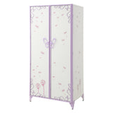 Priya II White & Light Purple Armoire - Ornate Home
