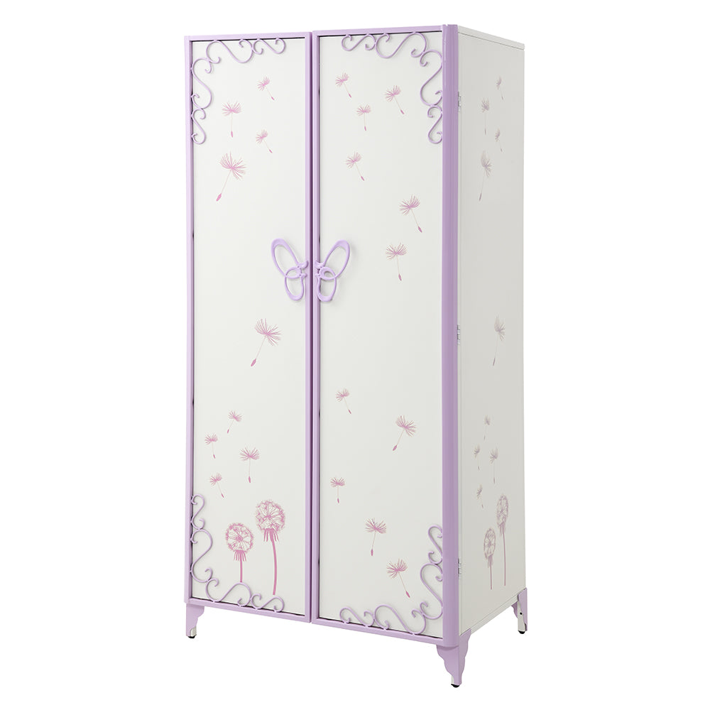 Priya II White & Light Purple Armoire - Ornate Home