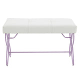 Priya II White & Light Purple Bench - Ornate Home