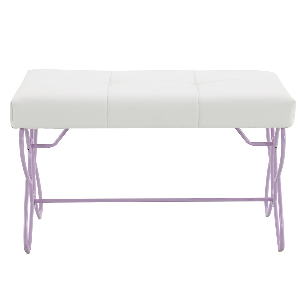 Priya II White & Light Purple Bench - Ornate Home
