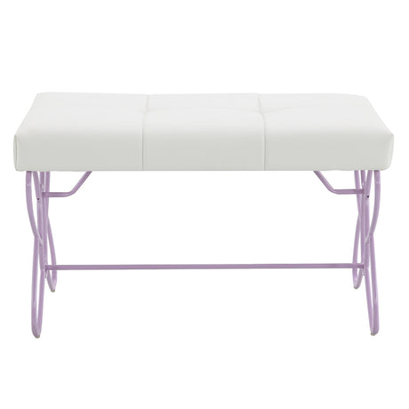 Priya II White & Light Purple Bench - Ornate Home