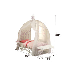 Priya II White & Light Purple Full Bed - Ornate Home