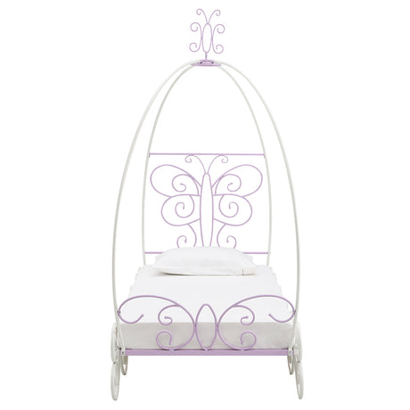 Priya II White & Light Purple Full Bed - Ornate Home