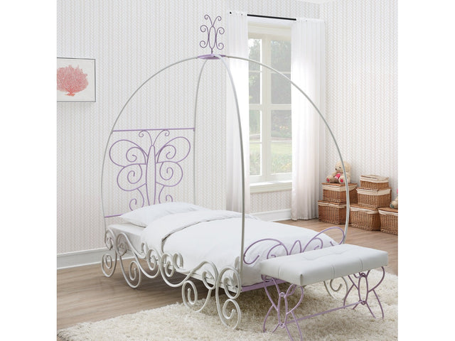 Priya II White & Light Purple Full Bed - Ornate Home