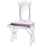 Priya II White & Light Purple Vanity Set - Ornate Home