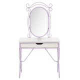 Priya II White & Light Purple Vanity Set - Ornate Home
