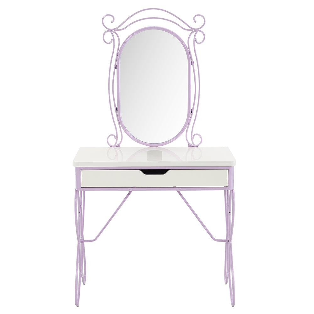 Priya II White & Light Purple Vanity Set - Ornate Home