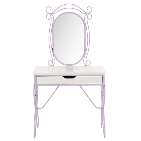 Priya II White & Light Purple Vanity Set - Ornate Home