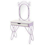 Priya II White & Light Purple Vanity Set - Ornate Home