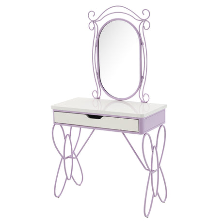 Priya II White & Light Purple Vanity Set - Ornate Home