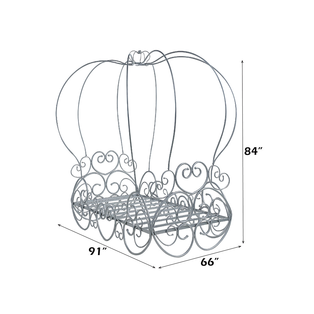 Priya Silver Twin Bed w/ Canopy - Ornate Home